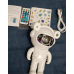 Luminaria Projetor De Luz Astronauta Lua Com Bluetooth Alto Falante Galaxy Ligth Estrelas Cor Da Estrutura Branco 110v/220v