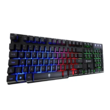 Teclado gamer português Brasil cor preto com luz 